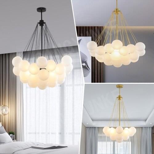 Frosted Glass Ball Chandelier For The Kitchen Accesories Loft Home Decoration Modern Hanging Light Vintage Pendant Ceiling Lamps