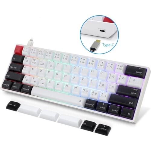 AK61S RGB Mechanical Keyboard Mini Portable Colorful Switch Gaming Keyboard for Win Gamer Working