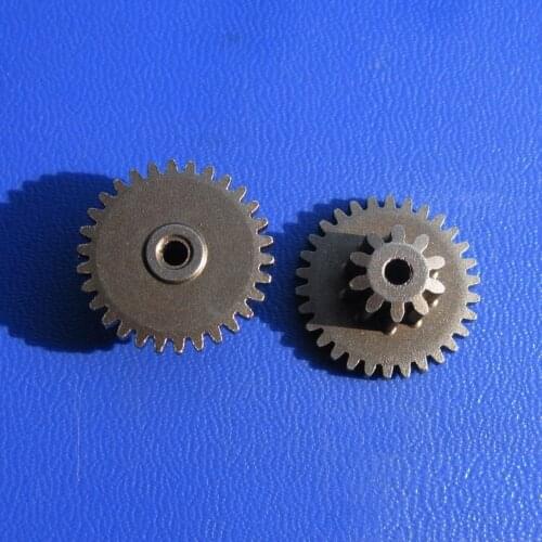 2pcs Metal Gear 0.8/0.6 Modulus 30/10 teeth Inner Hole 2.5mm DIY Toy Parts Powder metallurgy Double Gears