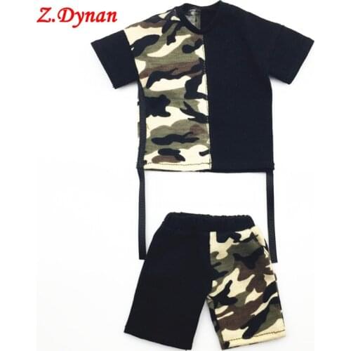 1/6 Soldier Model Clothing Mens Trend Stitching Camouflage Suit 12-inch Movable Doll Body