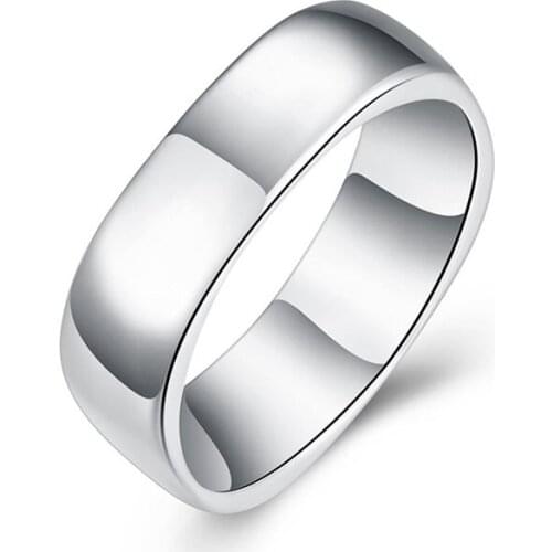 BABYLLNT 925 Silver Square Circle Rings For Women Men Brand Fashion Simple Wedding Engagement Party Jewelry Gift