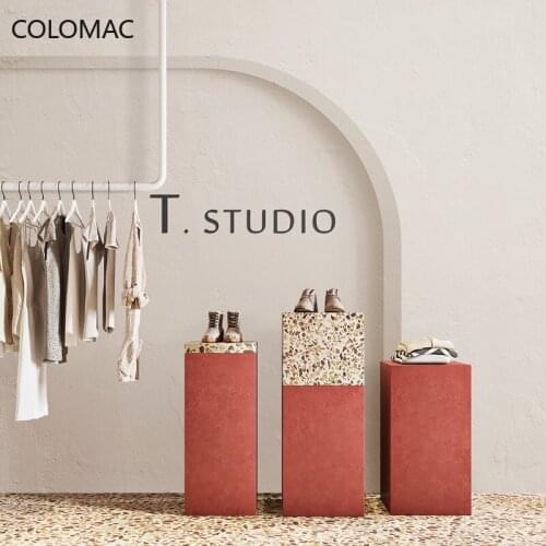 Colomac Custom 3d Cement Gray Decoration Wallpaper Restaurant Clothing Store KOL Mural Decorative Wall Sticker Drop Shopping