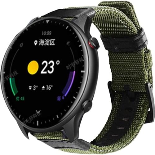 Nylon canvas Strap for Xiaomi huami Amazfit GTR2/Stratos 2 2S 3/PACE /GTR 47MM Watch Band for Amazfit GTR 2 Correa Straps