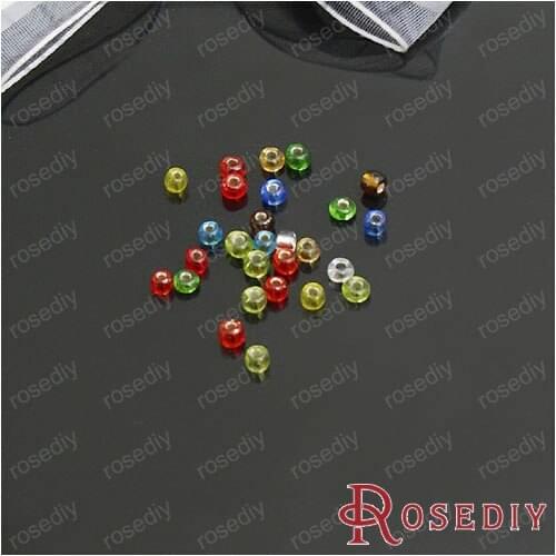Wholesale 3mm Random Mix Colours Round Glass Beads Diy Jewelry Findings Accessories 50g(JM6085)