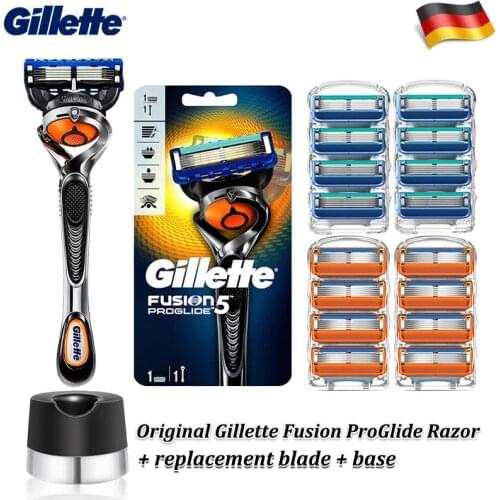 Original Gillette Fusion 5 Proglide Razor For Men Shaving Mens shaver Machine Safety With Base and Replacebale Manual Blades