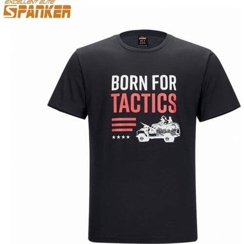 EXCELLENT ELITE SPANKER Tactical Cotton Sports T-shirt Quick Dry Sweat Absorption Slim Short Sleeve Outdoor Leisure T-shirt