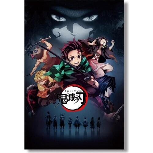 Japanese Anime Demon Slayer : Kimetsu no Yaiba Kamado Tanjirou Kamado Nezuko Canvas Posters Wall Hanging Pictures Home Decor