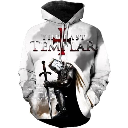 Drop shipping Knights Templar 3D Printed Hoodies Men Women Fashion Casual Hooded Sweatshirts Streetwear Pullover Outerwear