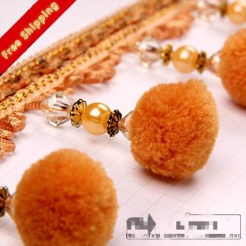 Luxury Pearl Beaded Trim for Curtains Tassel Fringe Ribbon Lace Craft Sewing Accessories Decoration 12 Yards