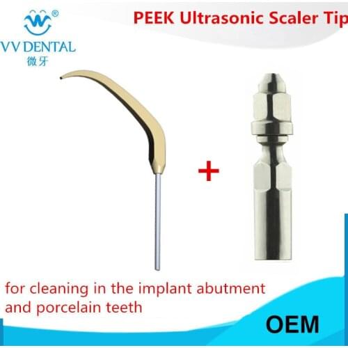 Dental ultrasonic scaler tip only compatible with original EMS Ultrasonic Scaler for the cleaning of denture
