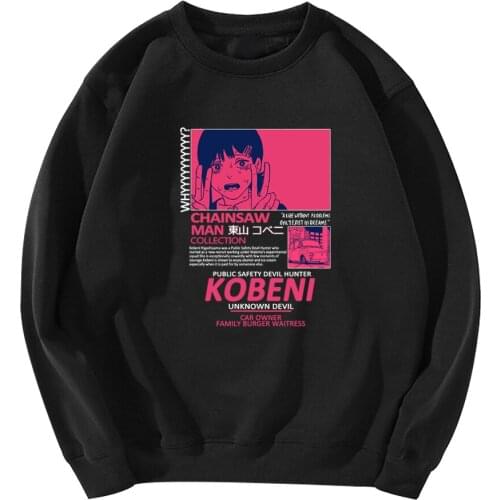 2021 Chainsaw Man Hoodies Men Women Fashion Loose Streetwear Crewneck Sweatshirt Chainsaw Man Manga Top Anime Clothes