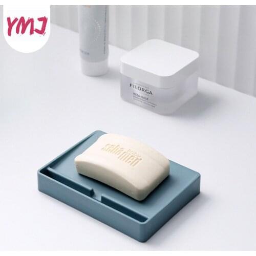 Bathroom Supplies HIPS Soap Box Drain Soap Holder Box Bathroom Shower Soap Holder Dish Storage Plate Tray Bathroom Gadgets 1PC