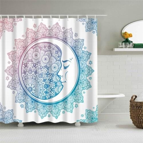Mandala Buddhism Printed Shower Curtain Polyester Modern Indian Style Religious Bath Curtain Waterproof Scenic bano cortina