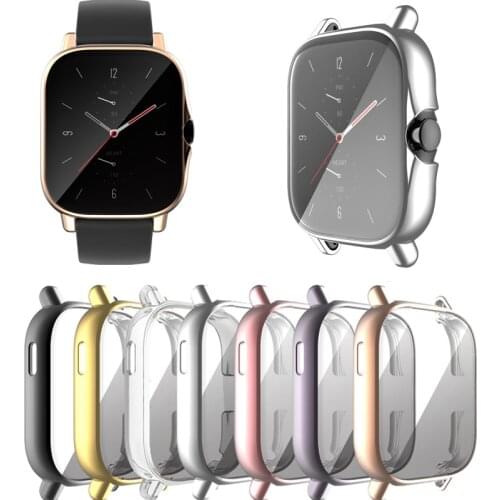 TPU Soft Full Screen Glass Protector Case Shell Edge Frame For Amazfit GTS 2/2e GTS2/e Smartwatch GTS2e Protective Bumper Cover