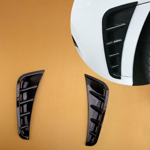 1 Pair Black Car Front Bumper Side Spoiler Splitter Canard Air Vent Cover Trim Fit For Mercedes Benz C Class W205 2019 2020