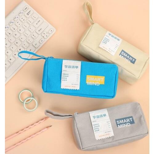 1 Pcs Creative Simplicity Canvas Pencil Case Large Capacity Fashion Storage Pencil Bag Kawaii Stationery School Supplies Gift