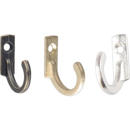 10PCS Single Prong Hook Mini Size Wall Mounted Retro Cloth Hanger for Coats Hats Towels Keys