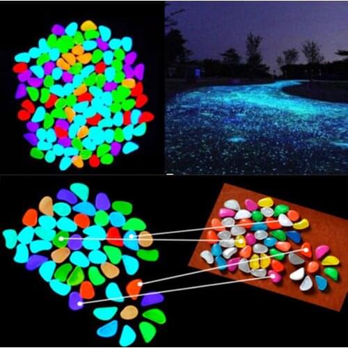 10PCS Garden Decoration Luminous Pebbles Stones Glow In the Dark Decorative Pebbles Fish Tank Decoration Pebble Aquarium Rocks