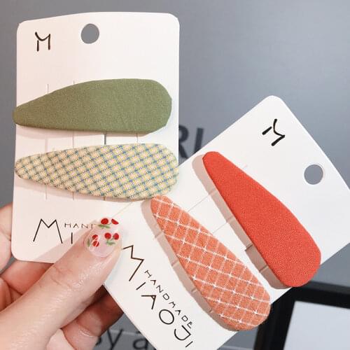 2pcs Vintage Hair Clip for Women Korean Simple Cloth Art Hair Clip Duckbill Barrette Hair Clips Girls Hairpin Hair Accessories