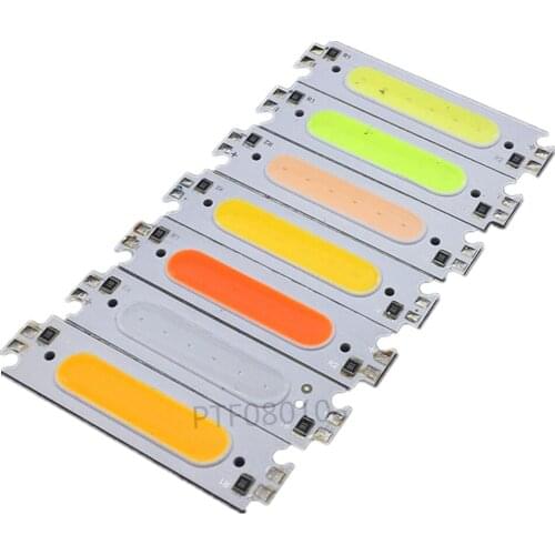 20PCS allcob Hot sale 60*15mm LED COB Strip Light Source moudle Colorful COB LED bulb 12V DC 2W FLIP Chip for DIY Car Lamp