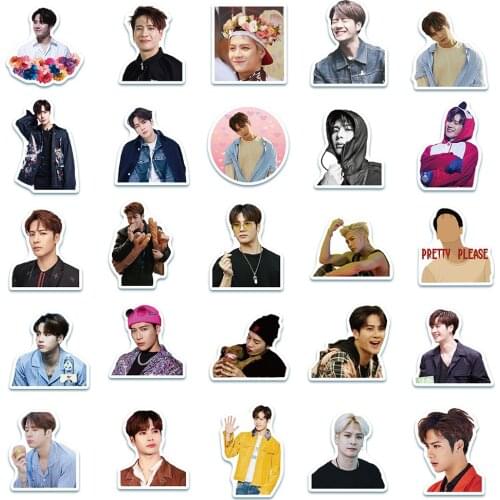 50Pcs/Set Wang Jiaer Sticker Kpop GOT7 Stickers for Luggage Laptop Fridge Bike Car Idol Decals Fans Toys Phone Case Waterproof