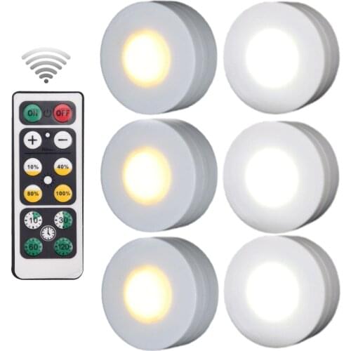 Wireless Dimmable Under Cabinet Light Touch Sensor LED Night Lamps Battery Power Remote Control Lamps for Kitchen Stair Bedroom