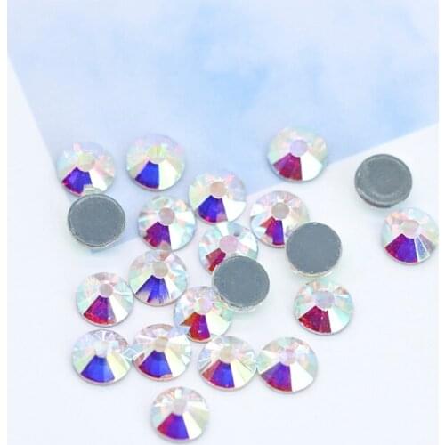 Glitter All sizes sparkle AB clear Hotfix Rhinestone FlatBack Iron Strass Crystal For Clothes Shoes Jewelry Nail Decorations