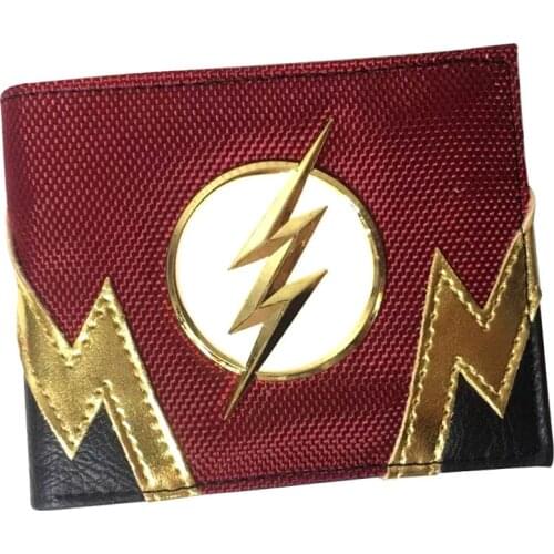 Wallet comics The Flash Metal Badge Bi-fold Wallet with Coin pocket Card Holder