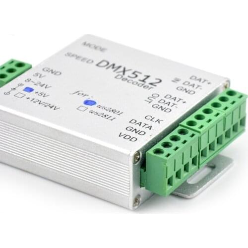 DMX512 Decoder WS2801 WS2811 series LED constant current driver ICs 5V 12V full color Symphony DMX Led Controller