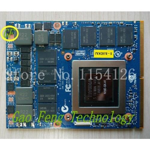 Wholesale FOR DELL NVIDIA GTX980M N16E-GX-A1 notebook graphics 8G GDDR5 6-71-P15SL-DA2 100% tested ok