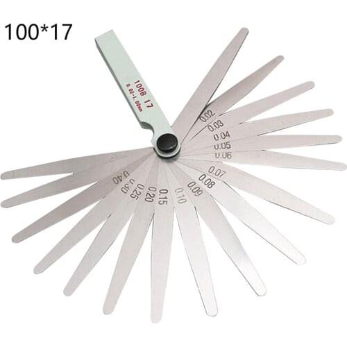 Stainless Steel Feelers Gauge Metric Measuring Tool (0.02-1.00mm, 14/ 17 Blades x100/150/200/300), for Measuring Gap Thickness