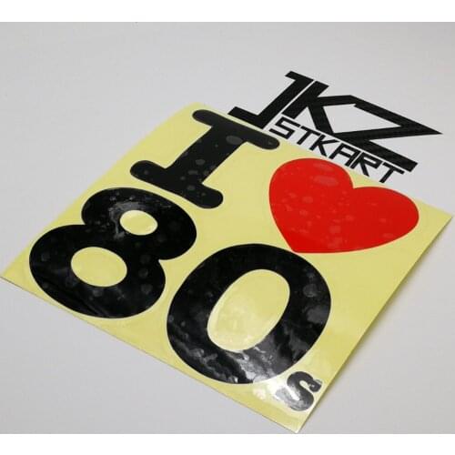 JKZ STKART Vinyl Die Cut Car Sticker Decal I love Heart 80s 12 x 12 cm For Motor Bike Truck Helmet Decorated Sticker