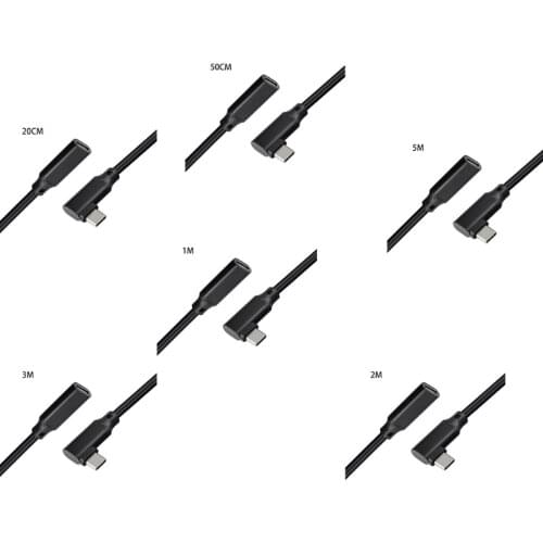 H054 Cable Right Angle USB 3.1 Type C Male to Female Extension Fast Charging Cable