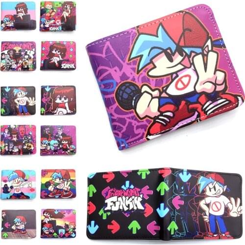 Cosplay Friday Night Funkin Boyfriend Wallet Young Men and Women Short Wallets Fashion Printing Student PU Coin Purse Gift