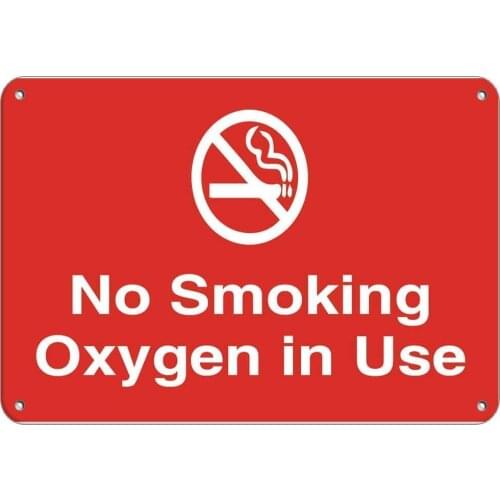 No Smoking Oxygen in Use Style Hazard Flammable- Poster Funny Art Decor Vintage Aluminum Retro Metal Tin Sign Painting Signs