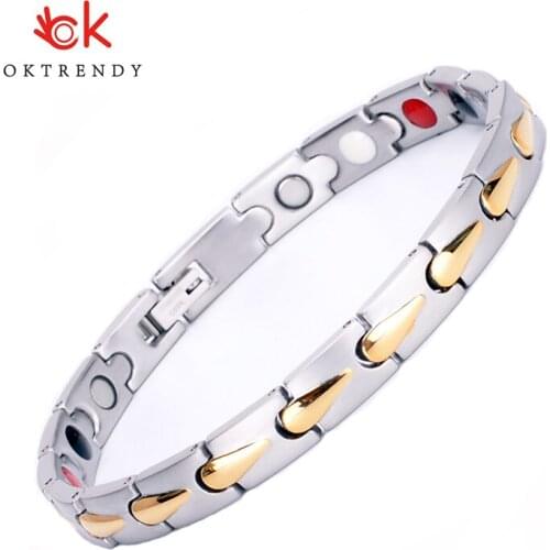 Oktrendy Accessories Women Stainless Steel Magnetic Bracelet Adjustable Handmade Chain Bracelet Femme 2019