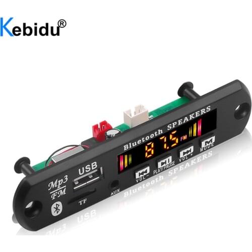 Kebidu MP3 Player Audio Module Bluetooth MP3 Decoder Board Wireless Support 6V To 12V USB TF FM Radio AUX For Car Speaker