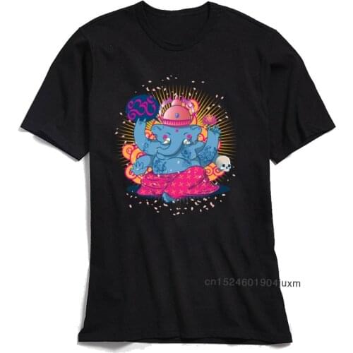 Men T-shirts Rockin Ganesha Tshirt Simple Style Tees All Cotton O-Neck Short Sleeve Slim Fit T Shirts Free Shipping Tops Hip Hop