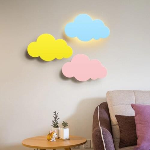 Modern Cloud Wall Lamp Lights White Pink LED Wall Mounted Living Room Girl Children Bedroom Light Decoration ZM1106