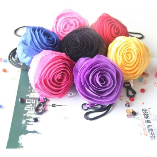 3D rose flower folding shopping bag reusable shopping bag Portable lunch bag handbag party gift bag W8780