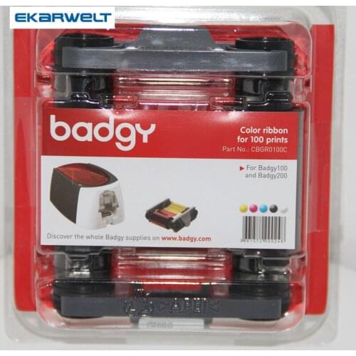 Original Evolis Badgy ID Card Printer ribbon CBGR0100C YMCKO Color Ribbon 100 prints for Evolis Badgy100 & Badgy200