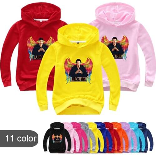 2-14Y Chil Tv Raper Satan Girls Sweatshirt Kids Lucifer Hoodies Demon Grim Reaper Clothes Teenagers Boys Streetwear Casual Tops