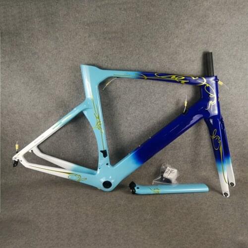 New Sky Blue Color Carbon Road Bicycle Concept Road Frames Full Carbon Fiber Bike Frameset C64 C60 V3Rs With 45/48/50/52/54/56cm