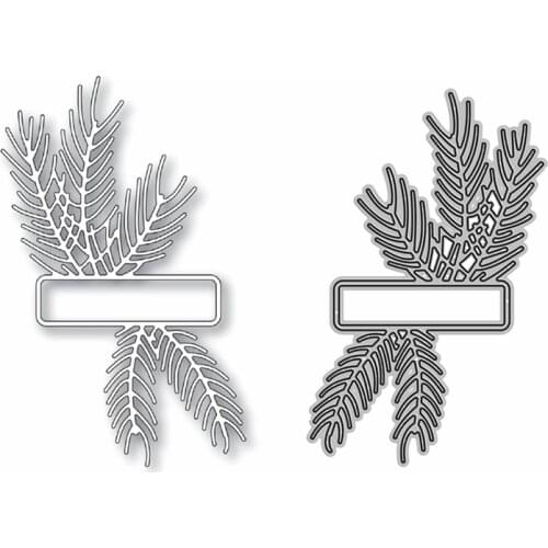 Christmas 2020 New Pine Needle Label Metal Cutting Dies for DIY Scrapbooking and Card Making Decorative Embossing Craft No Stamp