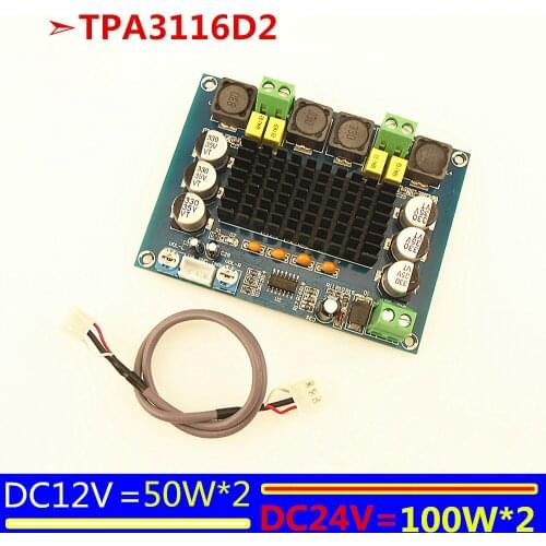 Rs-x543 Digital Power Amplifier Board Tpa3116d2 Audio Module D Dual Channel 120w*2