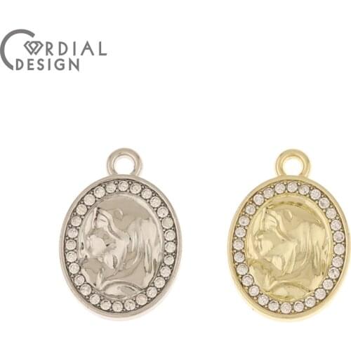 Cordial Design 100Pcs 12*18MM Earrings Accessories/DIY Charms/Oval Shape/Rhinestone Pendant/Jewelry Findings & Components