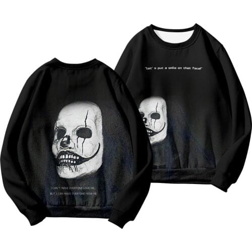 Spring Autumn Men Long Sleeve Round Neck Sweatshirts Casual Vintage Black Skull Print Harajuku Pullover Tops Oversized 6XL