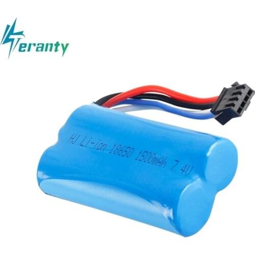 7.4V 1500MAH 18650 Li-ion battery SM-4P Plug for Udi007 Udi001 UDI002 UDI902 HJ806 960 961 962 RC racing boat 7.4v battery