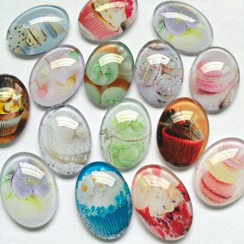ZEROUP 30x40mm Handmade Photo Glass Cabochons Mixed Pattern Domed Oval Jewelry Accessories Supplies for Jewelry 10pcs/lot TP-350