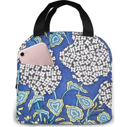 Nouveau Lilac Flower Cooler Bag Portable Zipper Thermal Lunch Bag Convenient Lunch Box Tote Food Bag